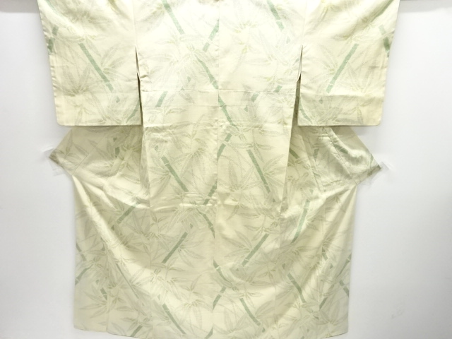 JAPANESE KIMONO / ANTIQUE KIMONO / SILK / YUKI TSUMUGI / WOVEN WOVEN BAMBOO GRASS